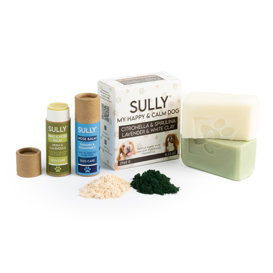 Комплект за грижа за кучета със сапуни MY HAPPY & CALM DOG и балсами за лапи и нос SULLY