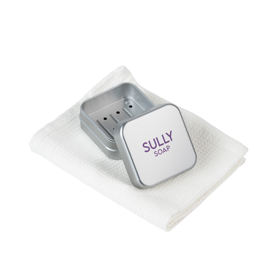 Алуминиева кутийка за сапун SULLY Naturals от три части с дупчици за оттичане